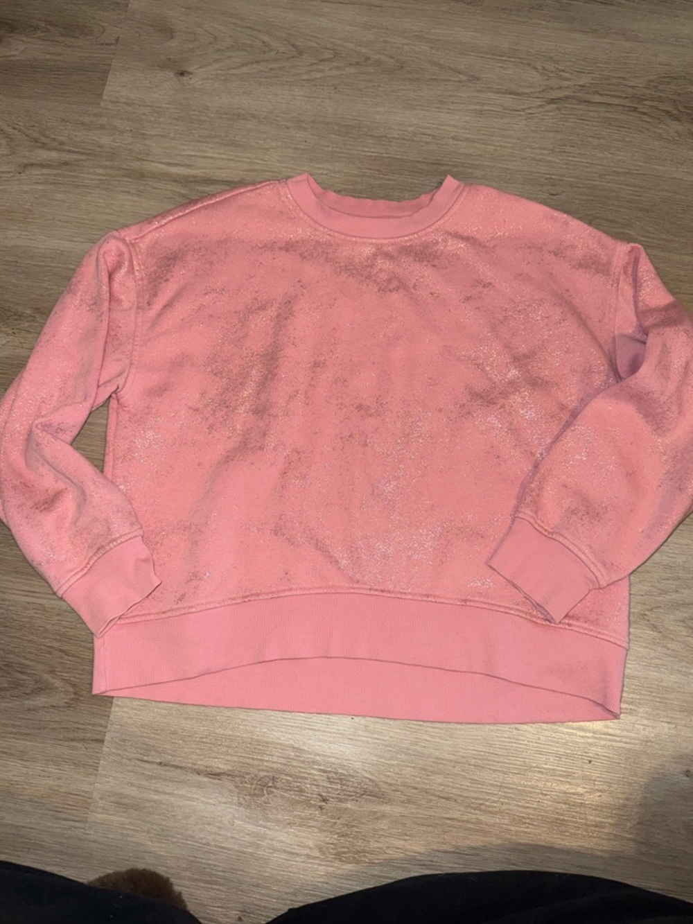 Old Navy Girls Pink metallic oversized cropped Sweatshirt